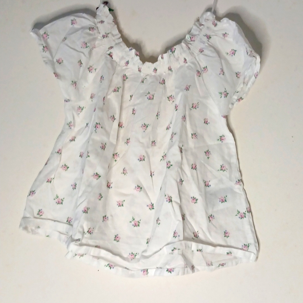 H&M girl's off shoulder top floral print blouse | Size: 4-5 years
